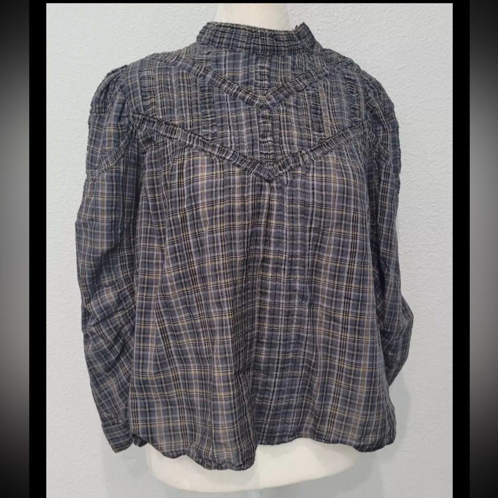 Doen Amadea Blouse Plaid Sz XS